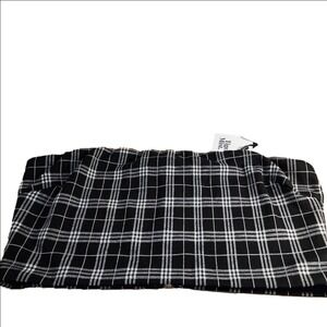 Tiger Mist Black and White Plaid Tube Crop Top Size L